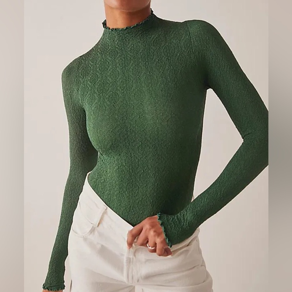 Free People Mara Mock Neck Bodysuit